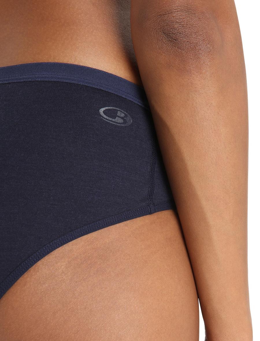 Midnight Navy Women's Icebreaker Merino Siren Hipkini Briefs Underwear | USA 1727TCEV